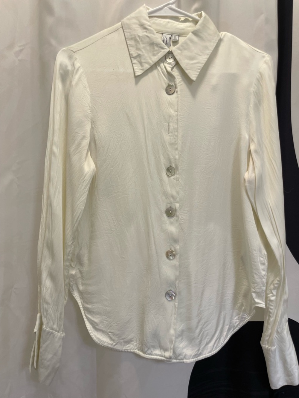 & Other Stories Ivory Button-Up Collared Blouse